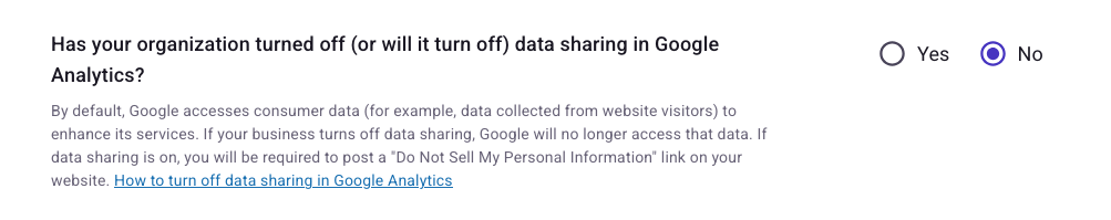 Has your organization turned off (or will it turn off) data sharing in Google Analytics?